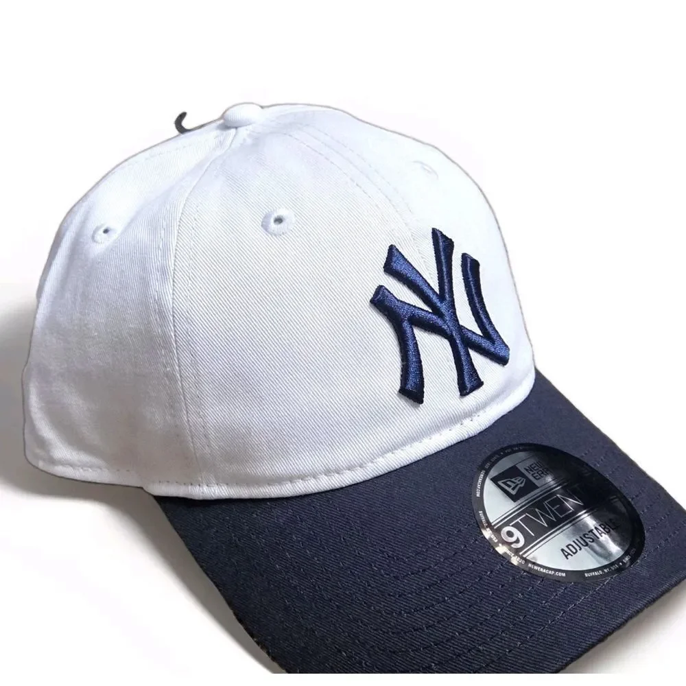 New York Yankees Hat Cap‎ NEW ERA 9TWENTY  Strap Back White/BLUE  Adjustable